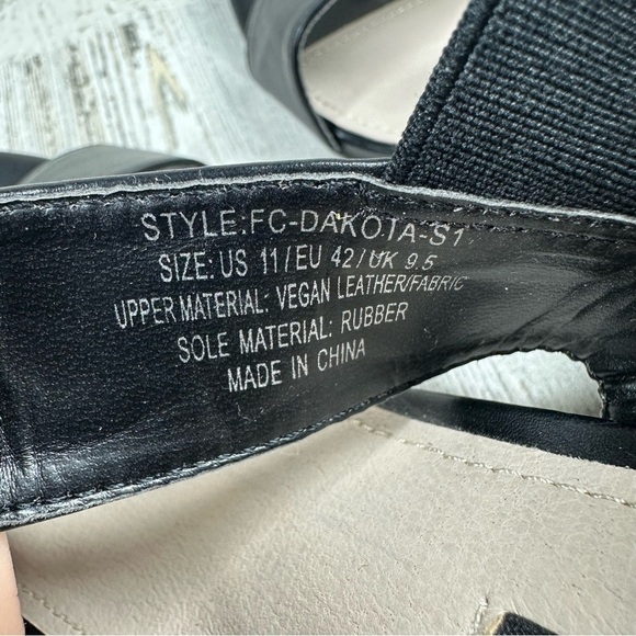 French Connection Classic Black Block Heel Sandals - Picture 8 of 9